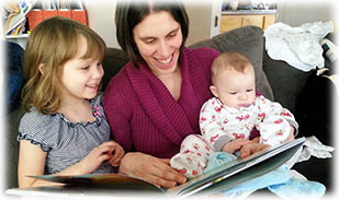 Child reading with support